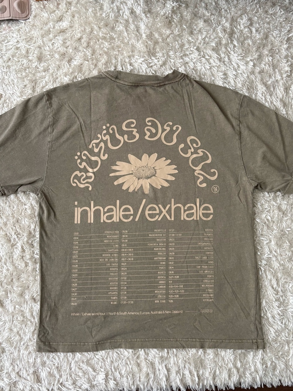 Rufus Du Sol Inhale Exhale Concert Tee Shirt Taupe Beige Desert Tour Exclusive